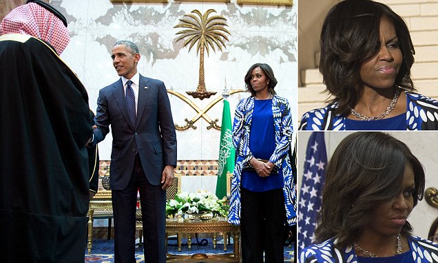 Michelle Obama Sewot Tidak Disalami Raja Salman dan Keluarga Kerajaan
